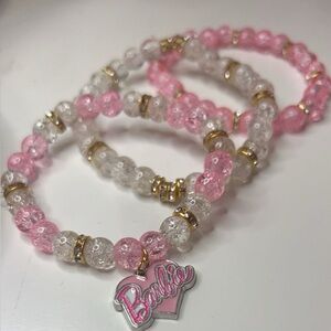 Barbie Pink and Silver Charm Bracelet